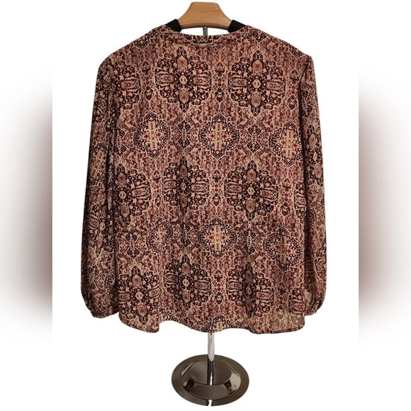 Madewell Shirt Size Large Kaleidoscope Print Drawstring Waist Boho Peasant Style - Picture 3 of 10